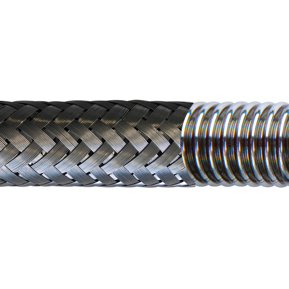 Flexicon FSSBRD - Fémszövet bevonatú, bordázott rozsdamentes acél gégecső.