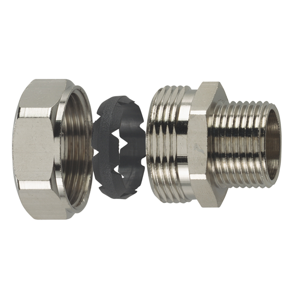 Flexicon FLP C - Külső menetes nikkelezett sárgaréz csatlakozó.