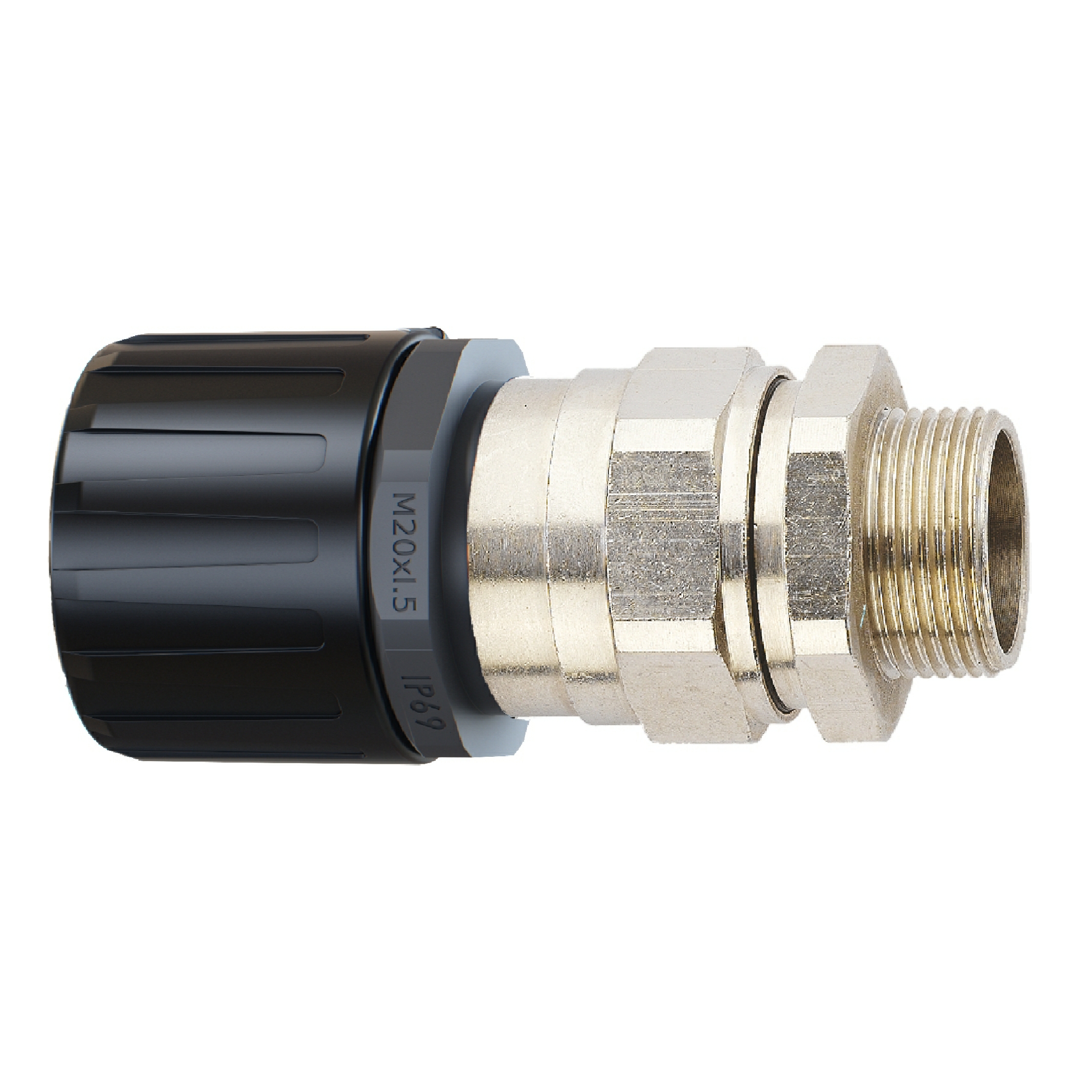 Flexicon FPAU SBCA - Egyenes műanyag csatlakozó fémszövet bilinccsel.