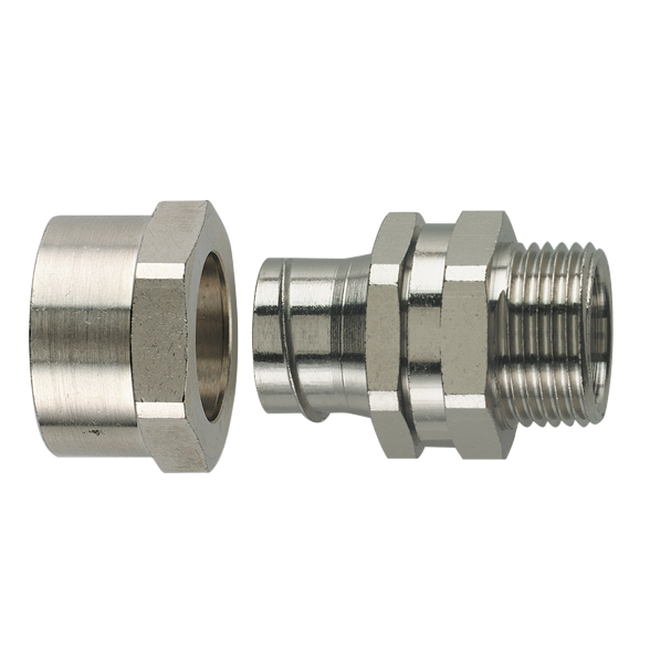 Flexicon FSB S - Forgatható külső menetes nikkelezett sárgaréz csatlakozó.