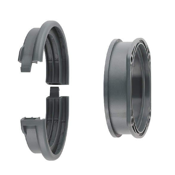 Flexicon LDMP FL - Egyenes, karimás, műanyag rögzítő csatlakozó.