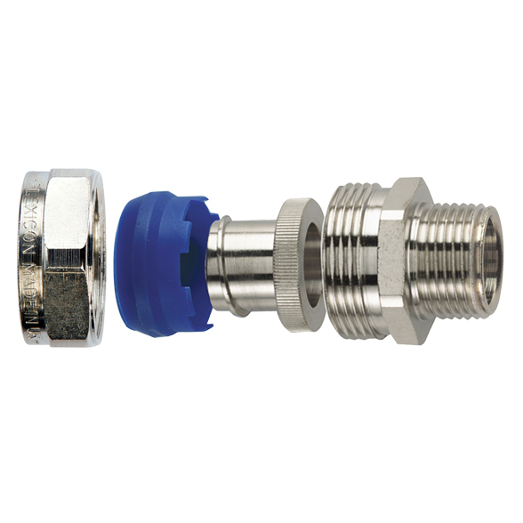 Flexicon LPC C - Külső menetes nikkelezett sárgaréz csatlakozó.