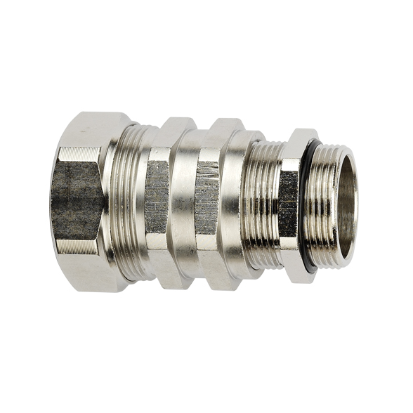 Flexicon LPC CG - Külső menetes nikkelezett sárgaréz csatlakozó beépített tömszelencével.